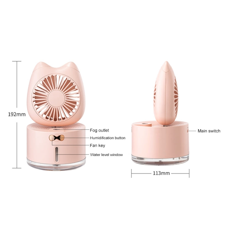 BD-MM1 Cat Shape Household Desktop Rechargeable Spray Humidifier Fan (Pink) - Electric Fans by PMC Jewellery | Online Shopping South Africa | PMC Jewellery | Buy Now Pay Later Mobicred