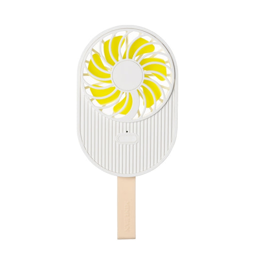 LLD-17 0.7-1.2W Ice Cream Shape Portable 2 Speed Control USB Charging Handheld Fan with Lanyard (White) - Electric Fans by PMC Jewellery | Online Shopping South Africa | PMC Jewellery | Buy Now Pay Later Mobicred