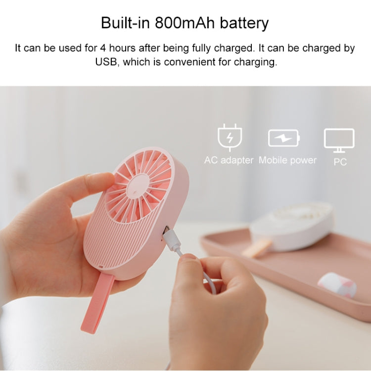 LLD-17 0.7-1.2W Ice Cream Shape Portable 2 Speed Control USB Charging Handheld Fan with Lanyard (Brown) - Electric Fans by PMC TechLife | Online Shopping South Africa | PMC TechLife | Buy Now Pay Later Mobicred