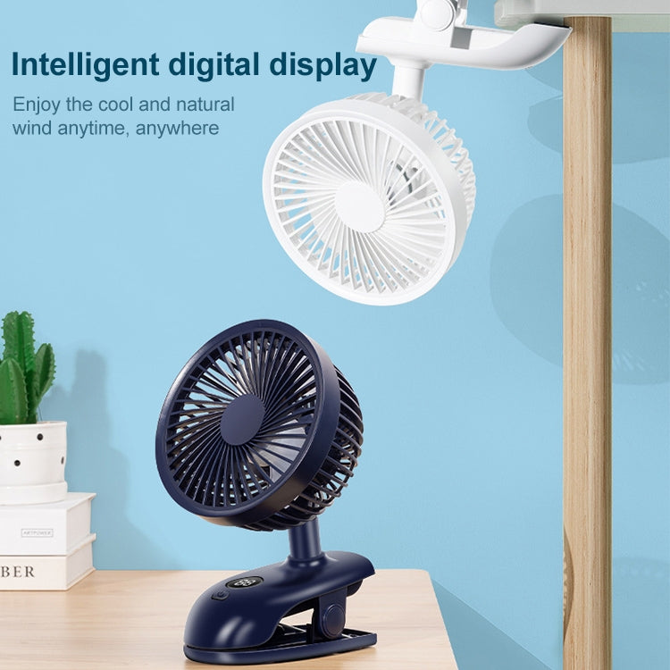 F601 Multifunctional Clip-on Electric Fan with LED Display (Blue) - Electric Fans by PMC Jewellery | Online Shopping South Africa | PMC Jewellery | Buy Now Pay Later Mobicred