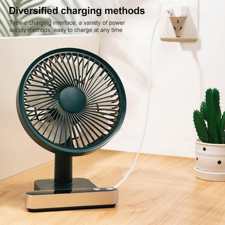 F702 Automatic Shaking Desktop Electric Fan with LED Display (Green) - Electric Fans by PMC Jewellery | Online Shopping South Africa | PMC Jewellery | Buy Now Pay Later Mobicred