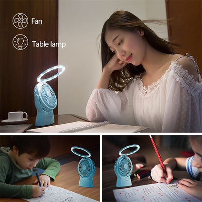 S1 Multi-function Portable USB Charging Mute Desktop Electric Fan Table Lamp, with 3 Speed Control (Pink) - Electric Fans by PMC Jewellery | Online Shopping South Africa | PMC Jewellery | Buy Now Pay Later Mobicred