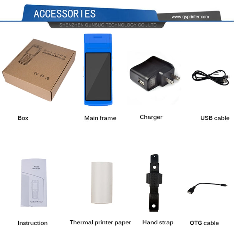 PDA-5501 Multi-function 5.5 inch IPS Screen IP65 Protection All-in-one Intelligent Terminal, Built-in Thermal Line Printer & MIC & Speaker, Support WiFi & Bluetooth & GPS(Black) - Receipt Printers by PMc TechLife | Online Shopping South Africa | PMc TechLife | Buy Now Pay Later Mobicred