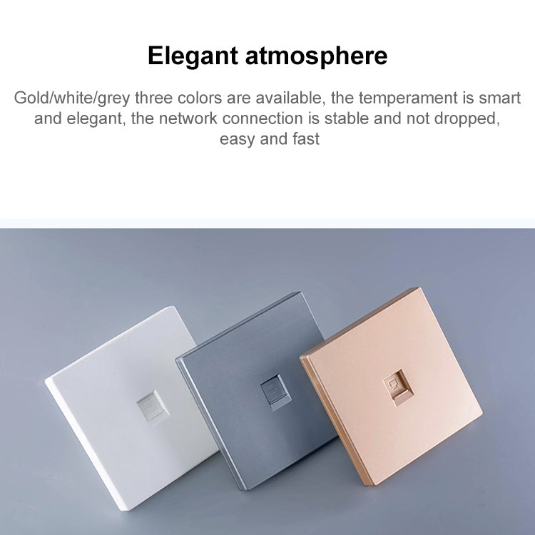 CAT.6 Shielded Pass-through Network Module, Dual Ports Panel + Shielded Pass-through + Telephone Socket (Grey) - Lan Cable and Tools by PMC TechLife | Online Shopping South Africa | PMC TechLife