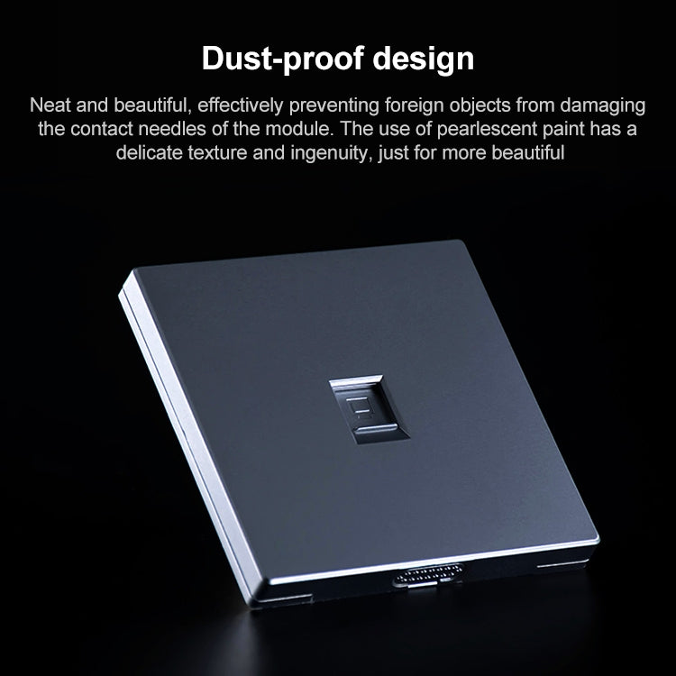 CAT.6 Shielded Pass-through Network Module, Dual Ports Panel + Shielded Pass-through + Telephone Socket (Grey) - Lan Cable and Tools by PMC TechLife | Online Shopping South Africa | PMC TechLife