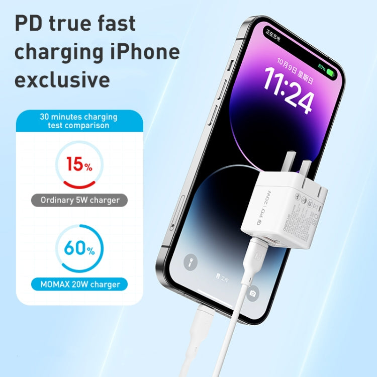 MOMAX UM36 PD 20W USB-C / Type-C + USB Fast Charger Power Adapter, CN Plug(Black) - USB Charger by MOMAX | Online Shopping South Africa | PMC TechLife | Buy Now Pay Later Mobicred