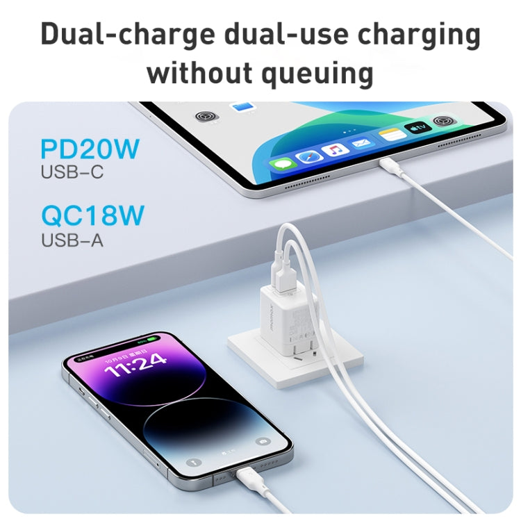 MOMAX UM36 PD 20W USB-C / Type-C + USB Fast Charger Power Adapter, CN Plug(Black) - USB Charger by MOMAX | Online Shopping South Africa | PMC TechLife | Buy Now Pay Later Mobicred