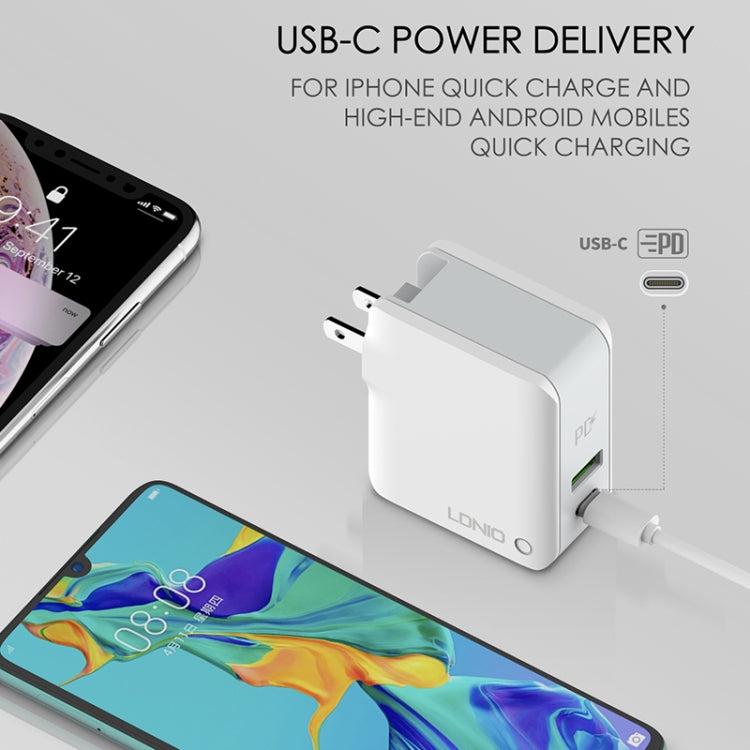 LDNIO A4403C 30W PD + Auto-id Foldable Fast Travel Charger with 1m USB-C / Type-C Cable, AU Plug - free shipping - PMC TechLife - Order now!
