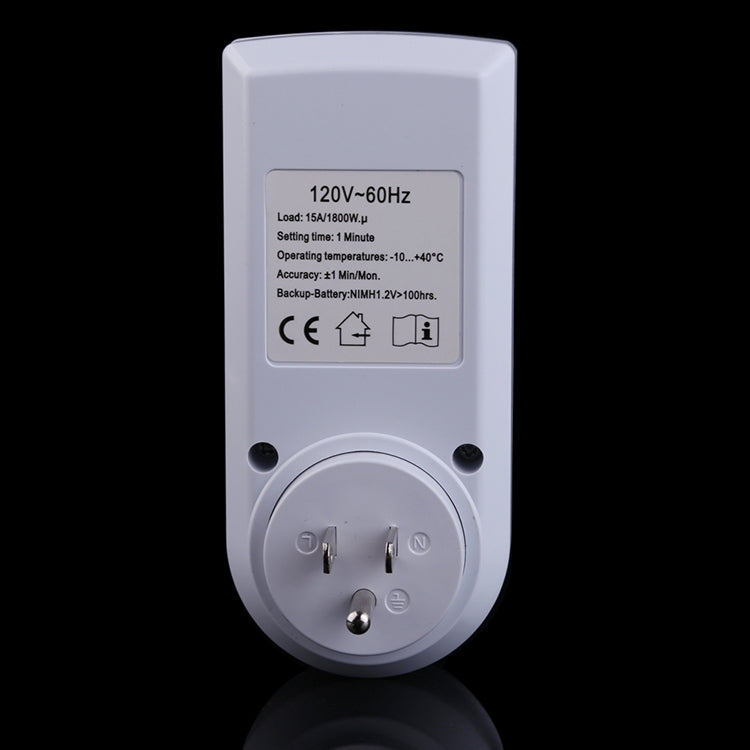 AC 120V Smart Home Plug-in Programmable LCD Display Clock Summer Time Function 12/24 Hours Changeable Timer Switch Socket, US Plug - Energy Saving Timer Socket by PMC TechLife | Online Shopping South Africa | PMC TechLife | Buy Now Pay Later Mobicred