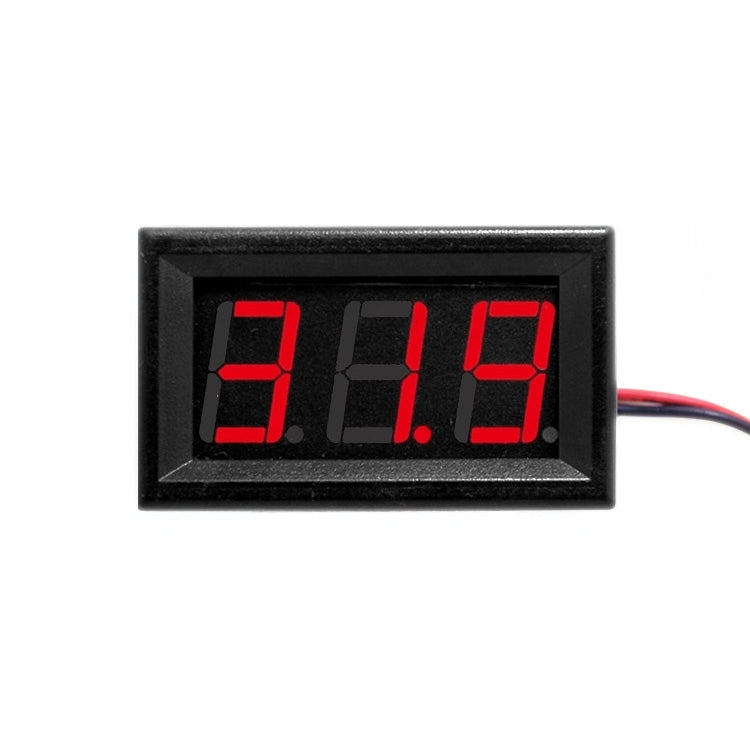 10 PCS 0.56 inch 2 Terminal Wires Digital Voltage Meter with Shell, Color Light Display, Measure Voltage: DC 4.5-30V (Red) - Current & Voltage Tester by PMC Jewellery | Online Shopping South Africa | PMC Jewellery | Buy Now Pay Later Mobicred