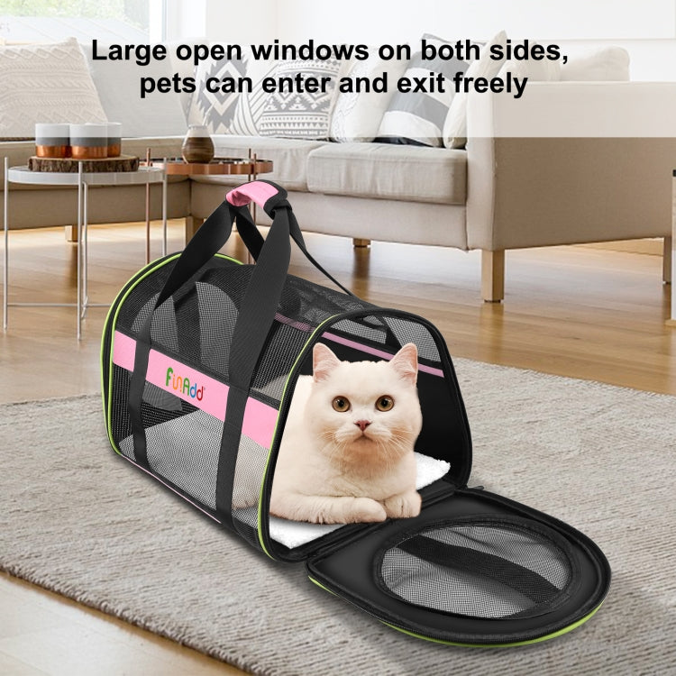 FUNADD Pet Travel Carrier Bag Shoulder Foldable Tote Bag(Pink) - Pet Storages & Bags by FunAdd | Online Shopping South Africa | PMC TechLife | Buy Now Pay Later Mobicred