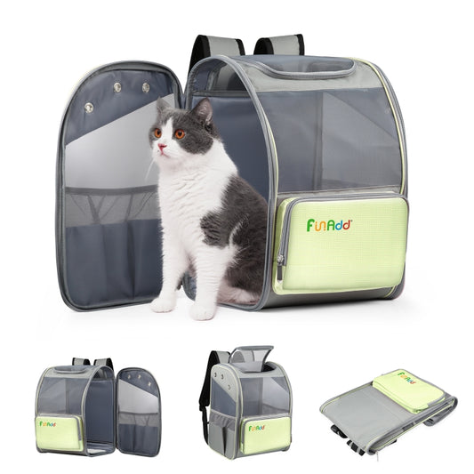 FUNADD Fold Breathable Pet Backpack Outdoor Shoulders Cat Bag(Yellow) - Pet Bags by FunAdd | Online Shopping South Africa | PMC Jewellery | Buy Now Pay Later Mobicred