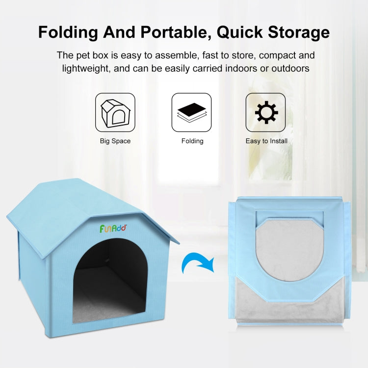 FUNADD Extra Large Folding Weatherproof Pet Houses with Removable Mat (Blue) - Pet Houses & Accessories by FunAdd | Online Shopping South Africa | PMC TechLife | Buy Now Pay Later Mobicred