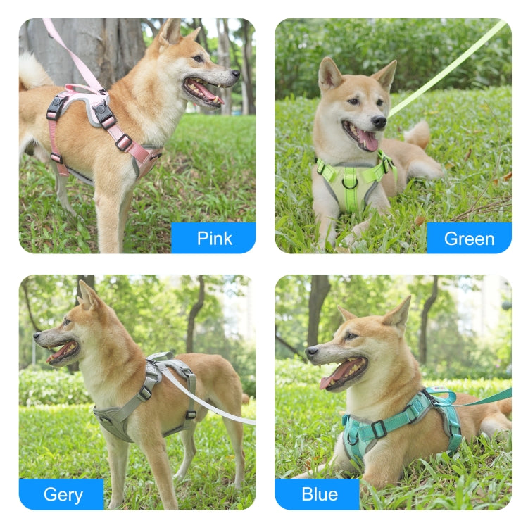 FunAdd Traction Rope Reflective Breathable Nylon Pet Vest Dog Harness, Size: M (Grey) - Leashes & Chest Strap by FunAdd | Online Shopping South Africa | PMC TechLife | Buy Now Pay Later Mobicred