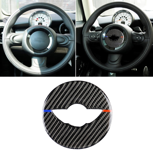 Red Blue Color Car Steering Wheel F Chassis Logo Carbon Fiber Decorative Sticker for BMW Mini Cooper F55 / F56 / F60 / Countryman F60 - Car Interior Mouldings by PMC Jewellery | Online Shopping South Africa | PMC Jewellery | Buy Now Pay Later Mobicred