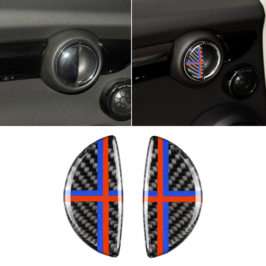 2 PCS Red Blue Color R / F Universal Car Door Handle Carbon Fiber Decorative Sticker for BMW Mini R55 / R56 / R60 / R61 / F55 / F54 / F60 - Car Interior Mouldings by PMC Jewellery | Online Shopping South Africa | PMC Jewellery | Buy Now Pay Later Mobicred