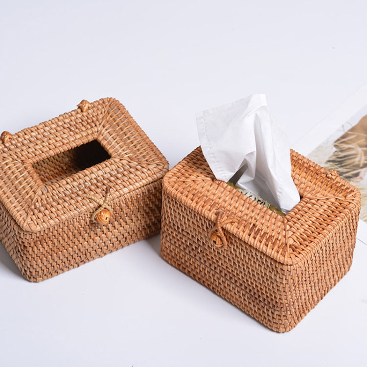 ZJH01 Ceramics Restaurant Desktop Rattan Braided Tissue Storage Box Case - Storage Boxes by PMc TechLife | Online Shopping South Africa | PMc TechLife | Buy Now Pay Later Mobicred