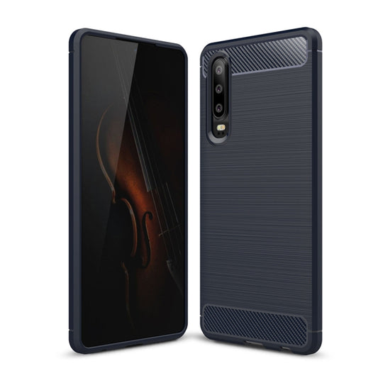 Brushed Texture Carbon Fiber Shockproof TPU Case for Huawei P30 (Navy Blue) - Huawei Cases by PMC Jewellery | Online Shopping South Africa | PMC Jewellery