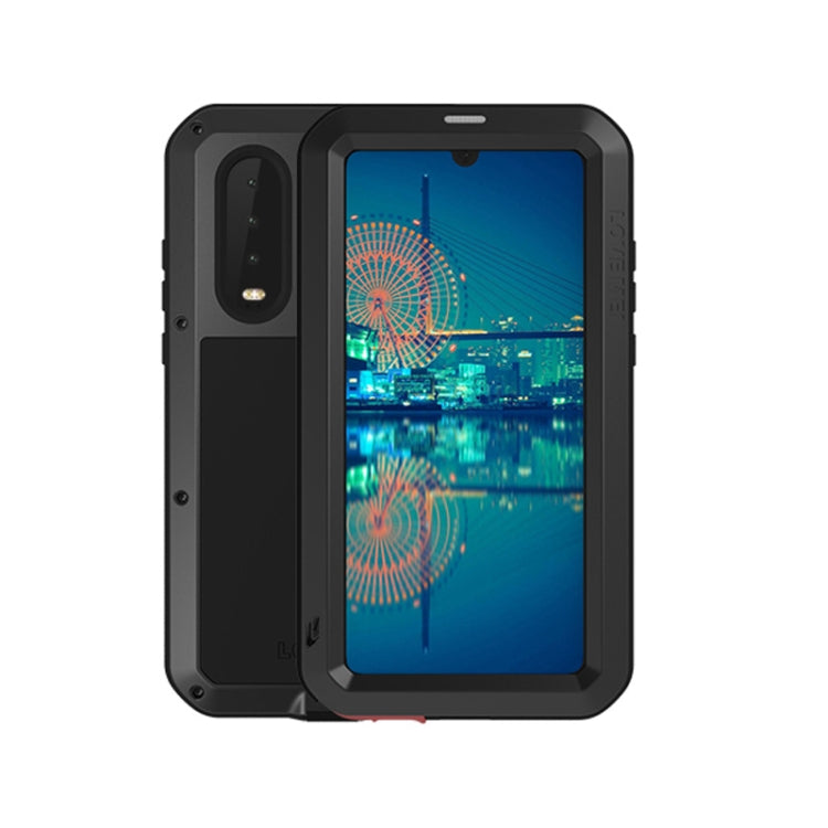 LOVE MEI Powerful Dustproof Shockproof Splashproof Metal + Silicone Combination Case for Huawei P30 (Black) - Huawei Cases by LOVE MEI | Online Shopping South Africa | PMC Jewellery | Buy Now Pay Later Mobicred