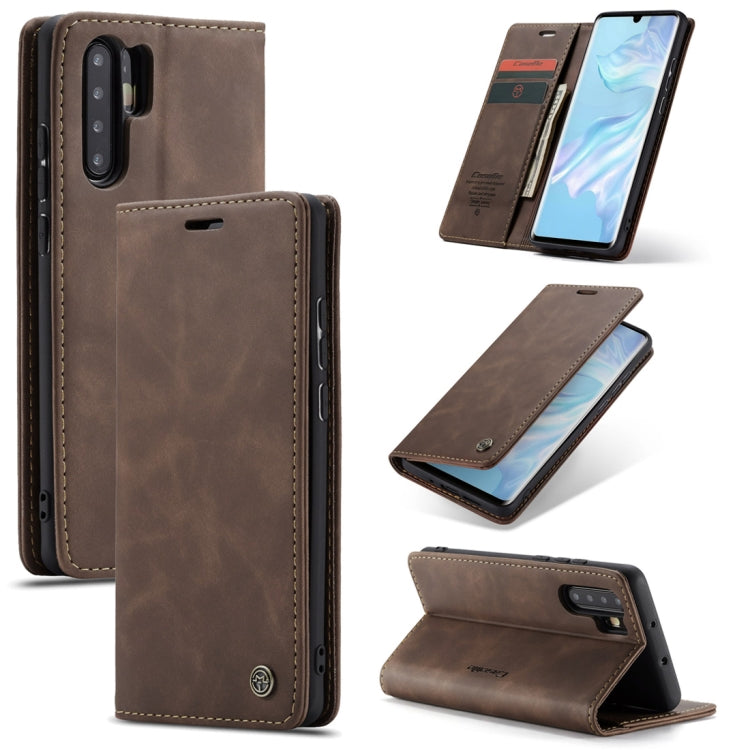 CaseMe-013 Multifunctional Retro Frosted Horizontal Flip Leather Case for Huawei P30 Pro, with Card Slot & Holder & Wallet (Coffee) - Huawei Cases by CaseMe | Online Shopping South Africa | PMC Jewellery