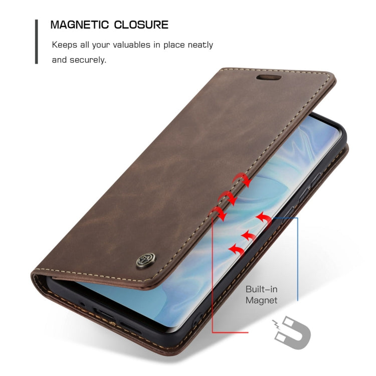 CaseMe-013 Multifunctional Retro Frosted Horizontal Flip Leather Case for Huawei P30 Pro, with Card Slot & Holder & Wallet (Coffee) - Huawei Cases by CaseMe | Online Shopping South Africa | PMC Jewellery