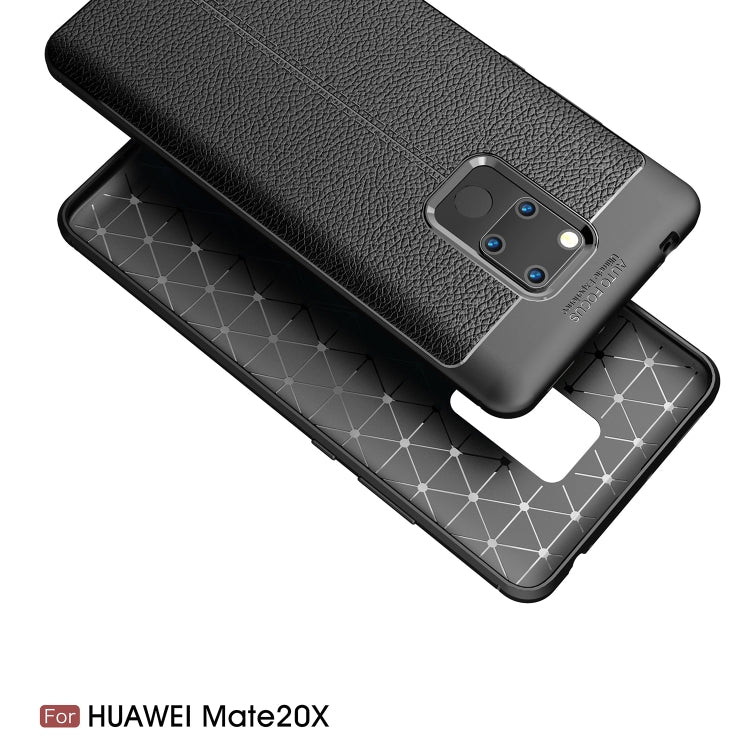 Litchi Texture TPU Shockproof Case for Huawei Mate 20 X (Black) - Huawei Cases by PMC Jewellery | Online Shopping South Africa | PMC Jewellery