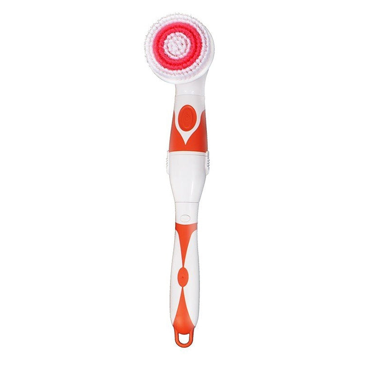 Multi-function Electric Waterproof Bath Cleansing Brush Long-handled Massage Brush, with 4 Brush Heads(Orange) - Bath Brushes & Sponges by PMc TechLife | Online Shopping South Africa | PMc TechLife | Buy Now Pay Later Mobicred