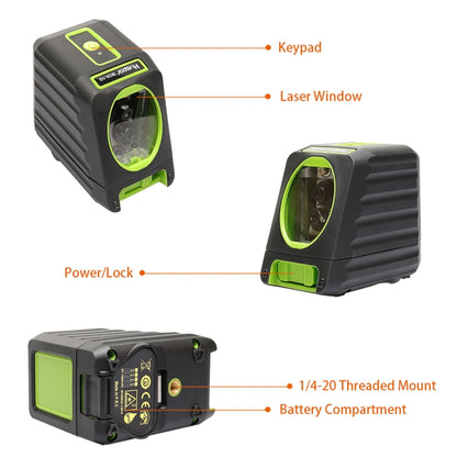 BOX-1G 1V1H 40mW & 10mW 2 Line Green Beam Laser Level Covering Walls and Floors (Green) - Laser Rangefinder by PMC Jewellery | Online Shopping South Africa | PMC Jewellery | Buy Now Pay Later Mobicred