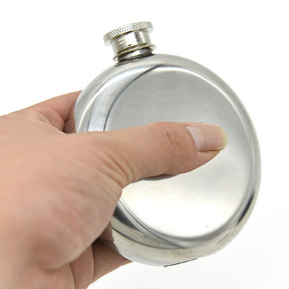 140mL(5oz) Men Mirror Handy Hip Flask Stainless Steel Portable Round Jug (With Small Funnel)(Silver) - Condiment Bottles & Hip Flasks by PMC Jewellery | Online Shopping South Africa | PMC Jewellery