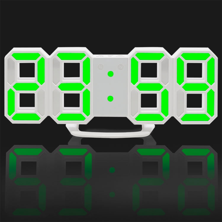Multi-Function Large 3D LED Digital Wall Alarm Clock with Snooze Function, 12/24 Hours Display for Home, Kitchen, Office, DC 5V, CE Certificated(Green) - Wall Clock by PMc TechLife | Online Shopping South Africa | PMc TechLife | Buy Now Pay Later Mobicred