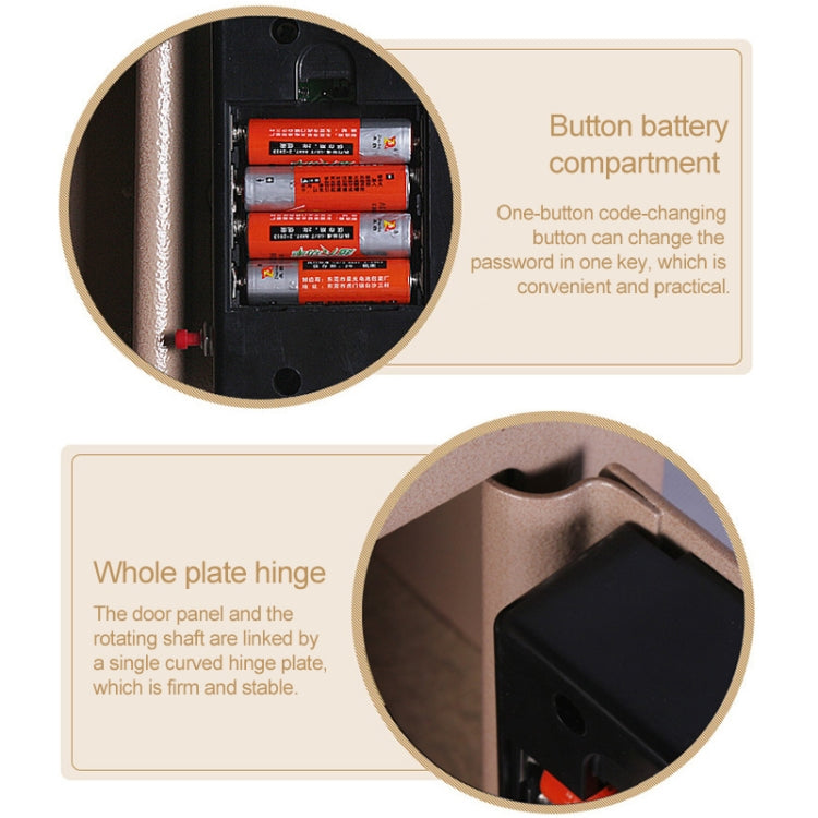 17E Home Mini Electronic Security Lock Box Wall Cabinet Safety Box with Coin-operated Function(Bronze) - Safety Box by PMc TechLife | Online Shopping South Africa | PMc TechLife | Buy Now Pay Later Mobicred