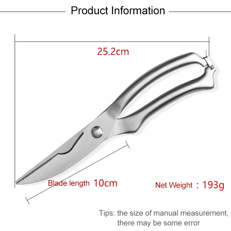 10 inch Kitchen Poultry Fish Chicken Bone Stainless Steel Cutter Cook Gadget Shear, Gift Box Package - Scissors by PMC TechLife | Online Shopping South Africa | PMC TechLife | Buy Now Pay Later Mobicred