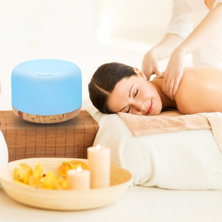 T500 Remote Control Wood Pattern Air Humidifier Automatic Alcohol Sprayer Essential Oil Diffuser Ultrasonic Mist Maker Ultrasonic Aroma Diffuser Atomizer Color LED, Capacity: 500ml, DC 24V, US Plug - Air Purifiers & Accessories by PMC TechLife | Online Shopping South Africa | PMC TechLife | Buy Now Pay Later Mobicred