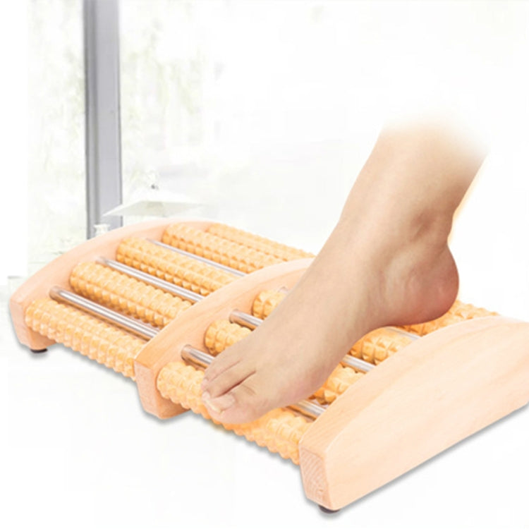 Thickened Large Non-slip Five-row Solid Wood Roller Foot Massager - free shipping - PMC TechLife - Order now!