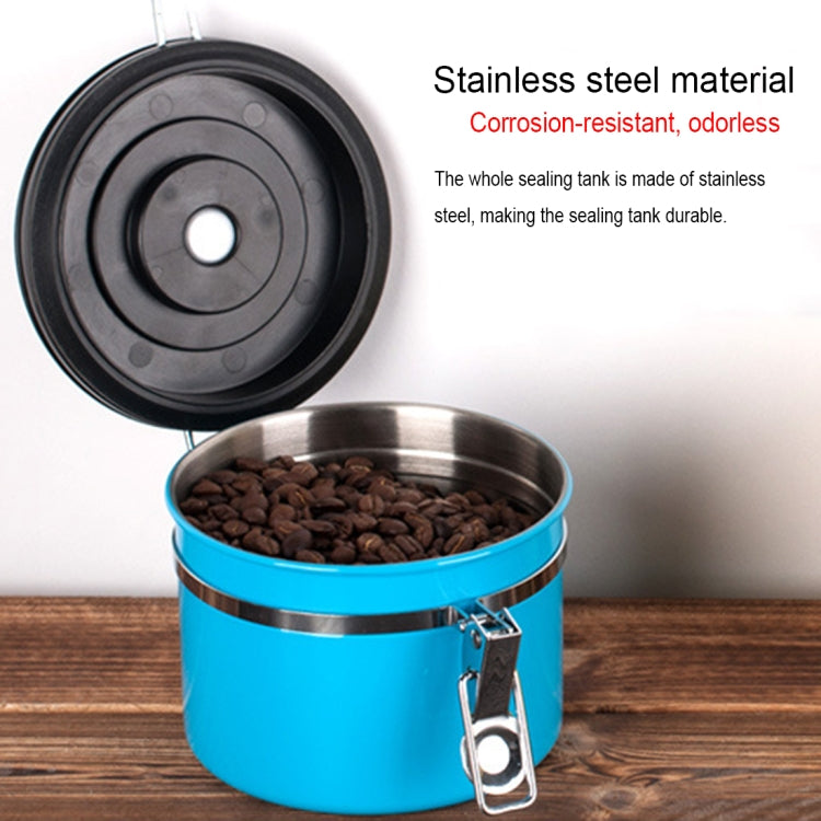 800ml Stainless Steel Sealed Food Coffee Grounds Bean Storage Container with Built-in CO2 Gas Vent Valve & Calendar(Black) - Coffee Tools by PMC Jewellery | Online Shopping South Africa | PMC Jewellery | Buy Now Pay Later Mobicred