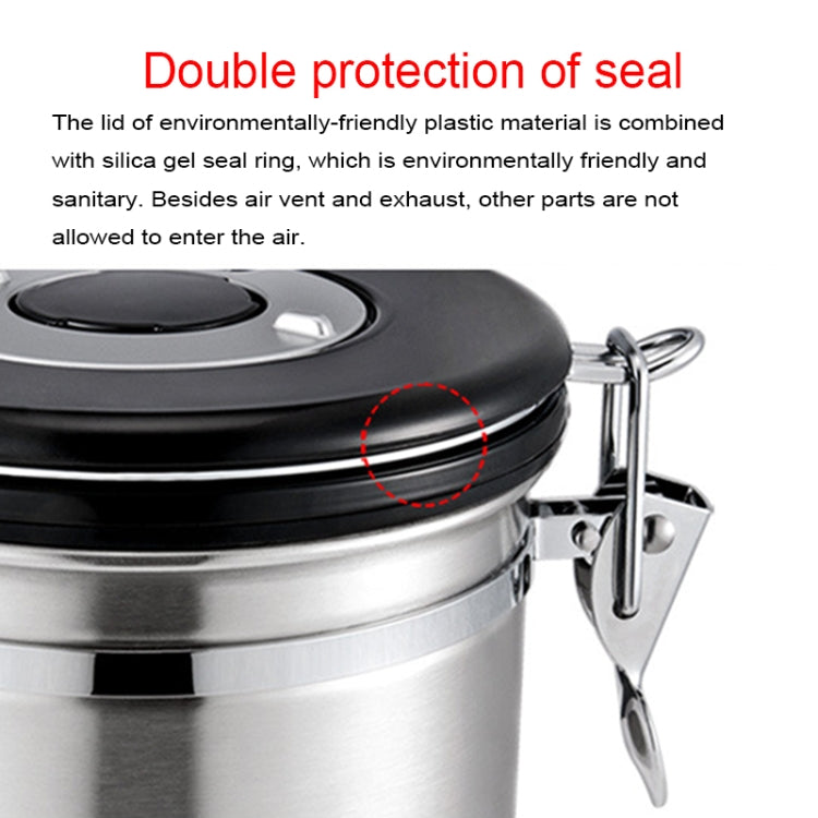 1200ml Stainless Steel Sealed Food Coffee Grounds Bean Storage Container with Built-in CO2 Gas Vent Valve & Calendar (Red) - Coffee Tools by PMC Jewellery | Online Shopping South Africa | PMC Jewellery | Buy Now Pay Later Mobicred