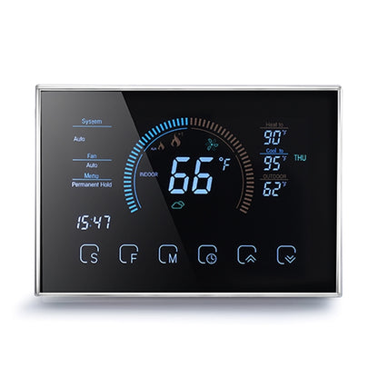 BHP-8000-SS 3H2C Smart Home Heat Pump Round Room Brushed Mirror Housing Thermostat without WiFi, AC 24V - Thermostat & Thermometer by PMC Jewellery | Online Shopping South Africa | PMC Jewellery | Buy Now Pay Later Mobicred