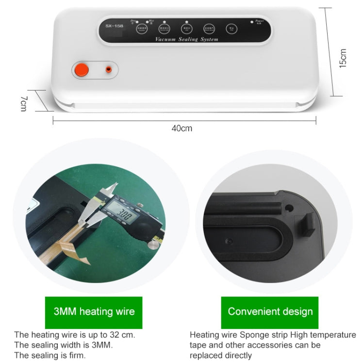 Household Commercial Food Vacuum Plastic Packaging Machine Sealer Closer Machine, UK Plug(White) - Preservation Supplies by PMc TechLife | Online Shopping South Africa | PMc TechLife | Buy Now Pay Later Mobicred