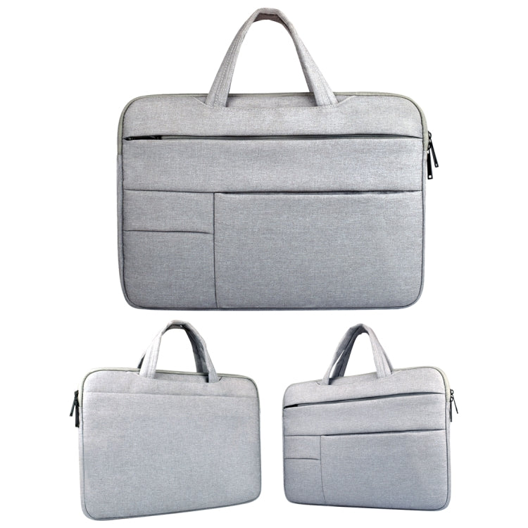 Universal Multiple Pockets Wearable Oxford Cloth Soft Portable Leisurely Handle Laptop Tablet Bag, For 12 inch and Below Macbook, Samsung, Lenovo, Sony, DELL Alienware, CHUWI, ASUS, HP (Grey) - 12.1 inch by PMC Jewellery | Online Shopping South Africa | PMC Jewellery | Buy Now Pay Later Mobicred