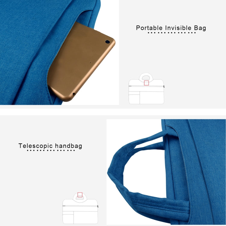Universal Multiple Pockets Wearable Oxford Cloth Soft Portable Leisurely Handle Laptop Tablet Bag, For 14 inch and Below Macbook, Samsung, Lenovo, Sony, DELL Alienware, CHUWI, ASUS, HP (Blue) - 15 inch by PMC Jewellery | Online Shopping South Africa | PMC Jewellery | Buy Now Pay Later Mobicred