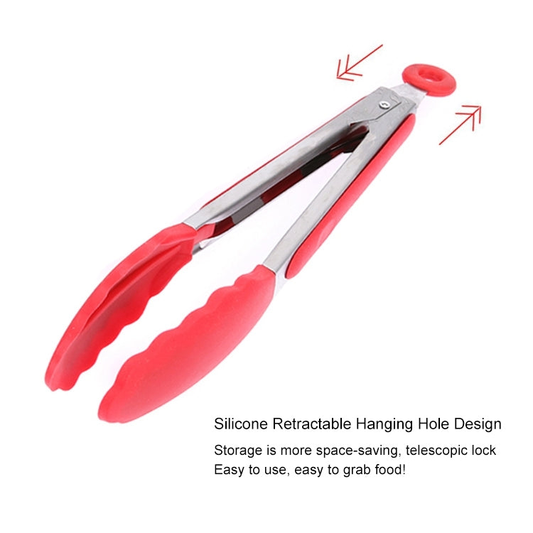 9 inch Silicone Non-slip Food Bread Barbecue BBQ Clip Tongs Kitchen Tools(Red) - Food Clips & Clips by PMC Jewellery | Online Shopping South Africa | PMC Jewellery | Buy Now Pay Later Mobicred