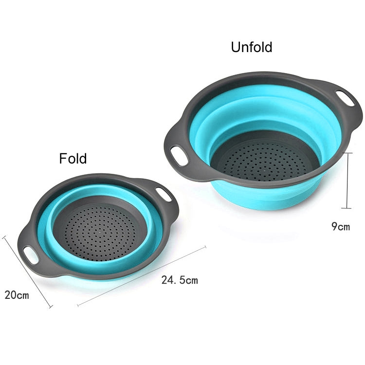Creative Folding Vegetables Fruits Storage Basket Organizer Drain Basket, S, Size: 24.5*20*9cm (Blue) - Gadgets by PMC TechLife | Online Shopping South Africa | PMC TechLife | Buy Now Pay Later Mobicred