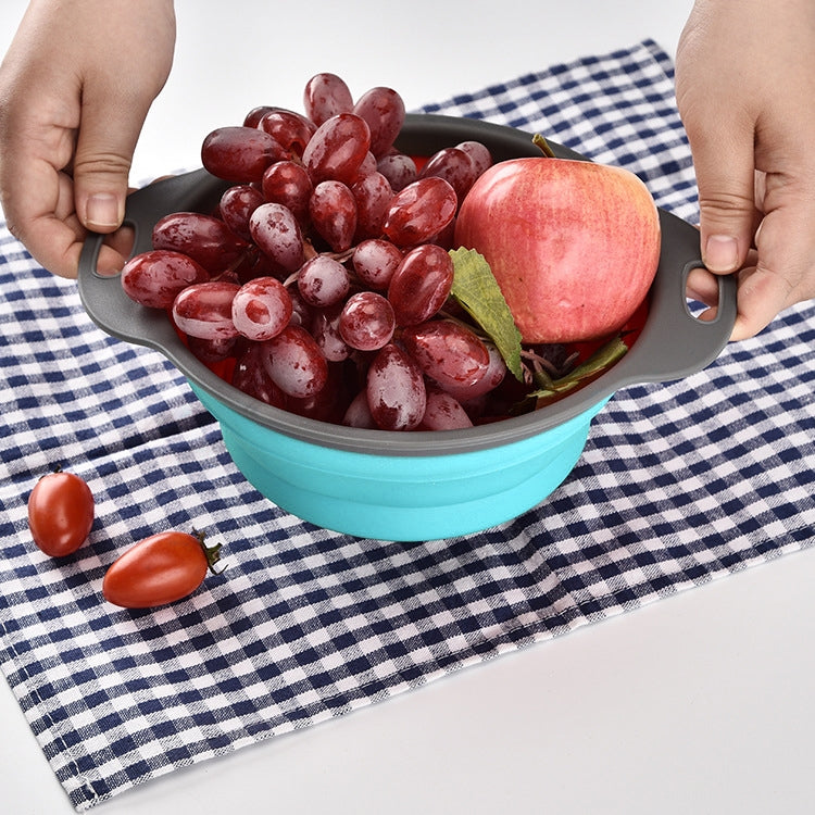 Creative Folding Vegetables Fruits Storage Basket Organizer Drain Basket, S, Size: 24.5*20*9cm (Blue) - Gadgets by PMC Jewellery | Online Shopping South Africa | PMC Jewellery | Buy Now Pay Later Mobicred