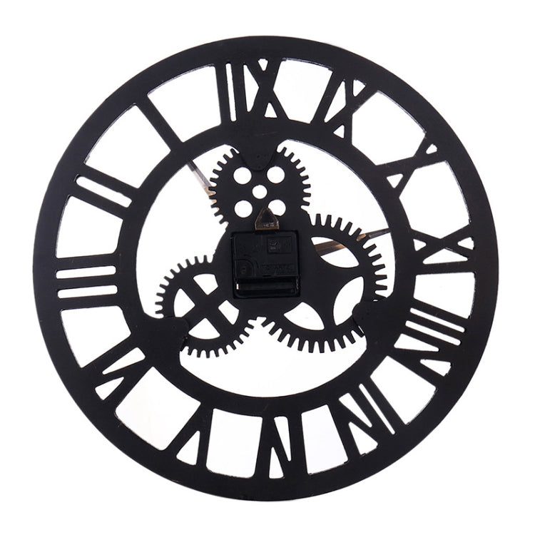 Retro Wooden Round Single-sided Gear Clock Rome Number Wall Clock, Diameter: 70cm(Gold) - Wall Clock by PMc TechLife | Online Shopping South Africa | PMc TechLife | Buy Now Pay Later Mobicred