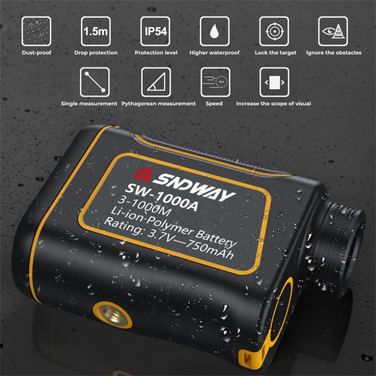 SNDWAY SW600A Handheld Outdoor Waterproof Telescope Range Finder Distance Measurer, 600m - Laser Rangefinder by SNDWAY | Online Shopping South Africa | PMC Jewellery | Buy Now Pay Later Mobicred