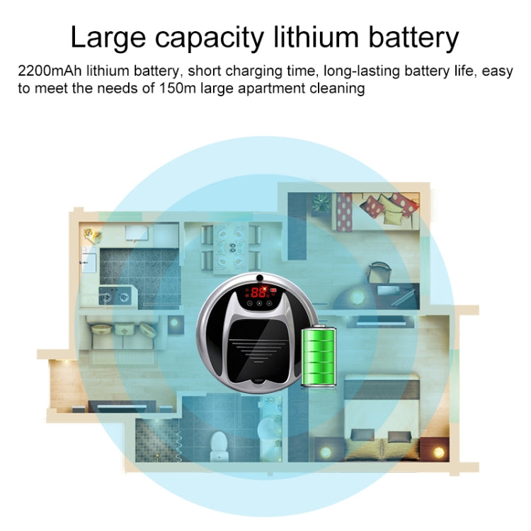 FD-3RSW(IB)CS 800Pa Suction Smart Household Vacuum Cleaner Clean Robot with Remote Control - Robot Vacuum Cleaner by PMC TechLife | Online Shopping South Africa | PMC TechLife | Buy Now Pay Later Mobicred