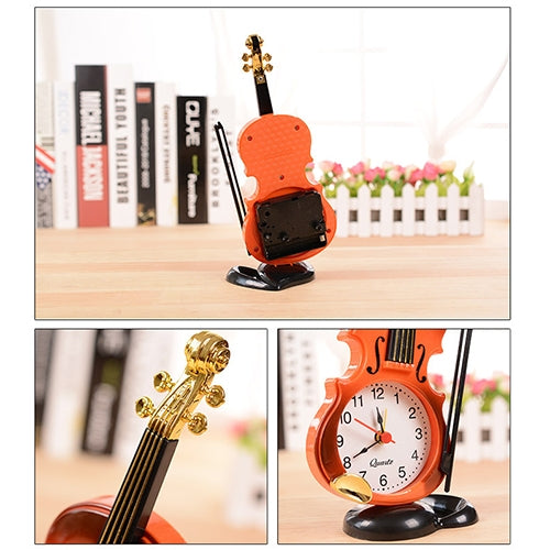Multi-functional Originality Violin Electronics Pointer Alarm Clock with Pen Holder (White) - free shipping - PMC TechLife - Order now!