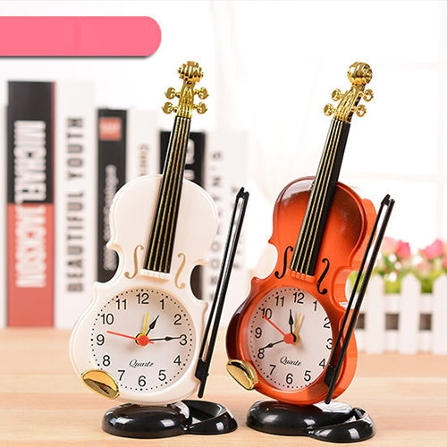 Multi-functional Originality Violin Electronics Pointer Alarm Clock with Pen Holder (White) - Alarm Clocks by PMC Jewellery | Online Shopping South Africa | PMC Jewellery | Buy Now Pay Later Mobicred