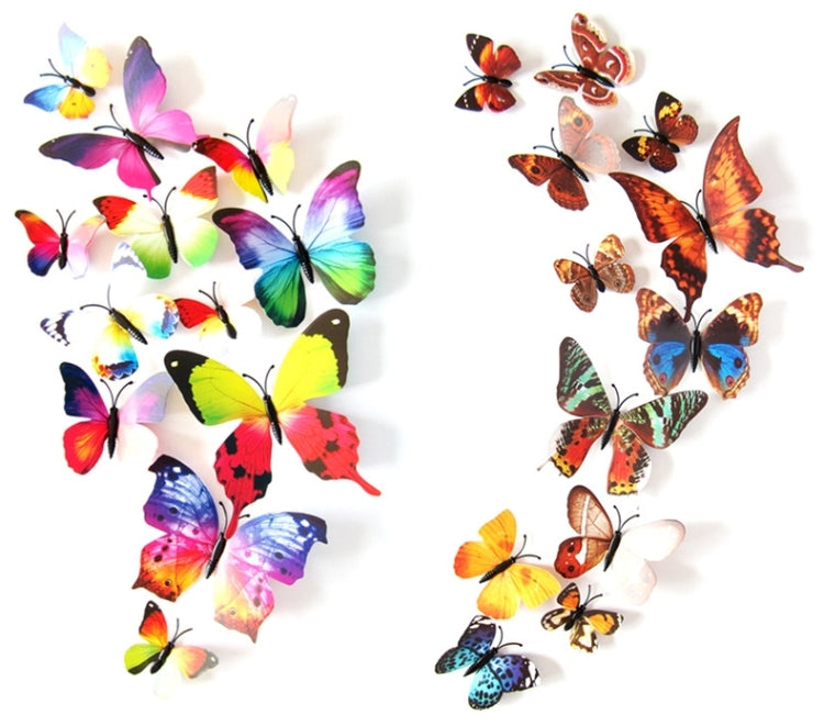 2 Set Creative 3D Color Butterfly Wall Stickers Living Room Bedroom Decoration Supplies, Pin Style, Random Color Delivery - Ornaments by PMC Jewellery | Online Shopping South Africa | PMC Jewellery