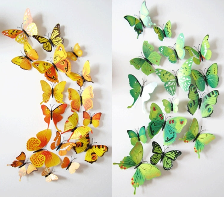 2 Set Creative 3D Color Butterfly Wall Stickers Living Room Bedroom Decoration Supplies, Pin Style, Random Color Delivery - Ornaments by PMC Jewellery | Online Shopping South Africa | PMC Jewellery